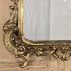 Mid-19th Century Italian Baroque Giltwood Mirror