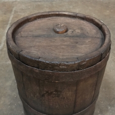 19th Century French Banded Oak Stave Barrel