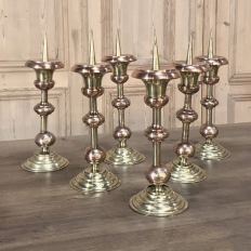 PAIR 19th Century Solid Copper & Brass Candlesticks