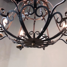 Antique Country French Hand Forged Wrought Iron Chandelier