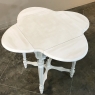 Painted Solid Oak Louis XVI Style Drop Leaf Clover Table