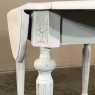 Painted Solid Oak Louis XVI Style Drop Leaf Clover Table