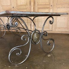 19th Century Door converted to Wrought Iron Dining Table