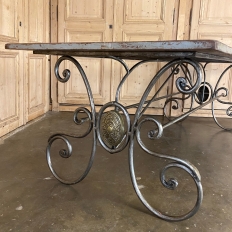 19th Century Door converted to Wrought Iron Dining Table