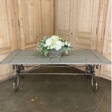 19th Century Door converted to Wrought Iron Dining Table