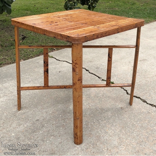 Antique English Bamboo End Table