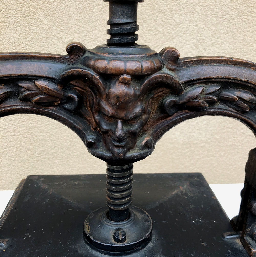 French 19th Century Iron Bookbinding Press - Fireside Antiques