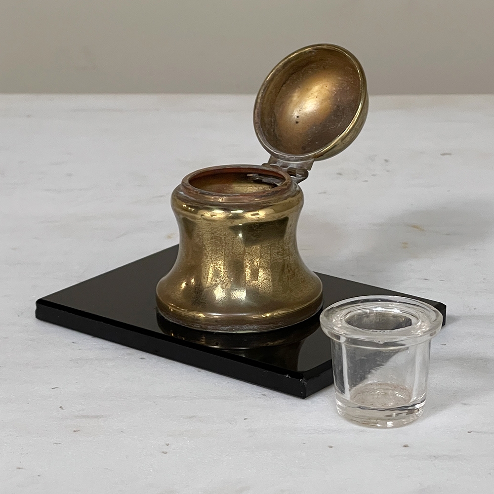 Vintage Brass Inkwell