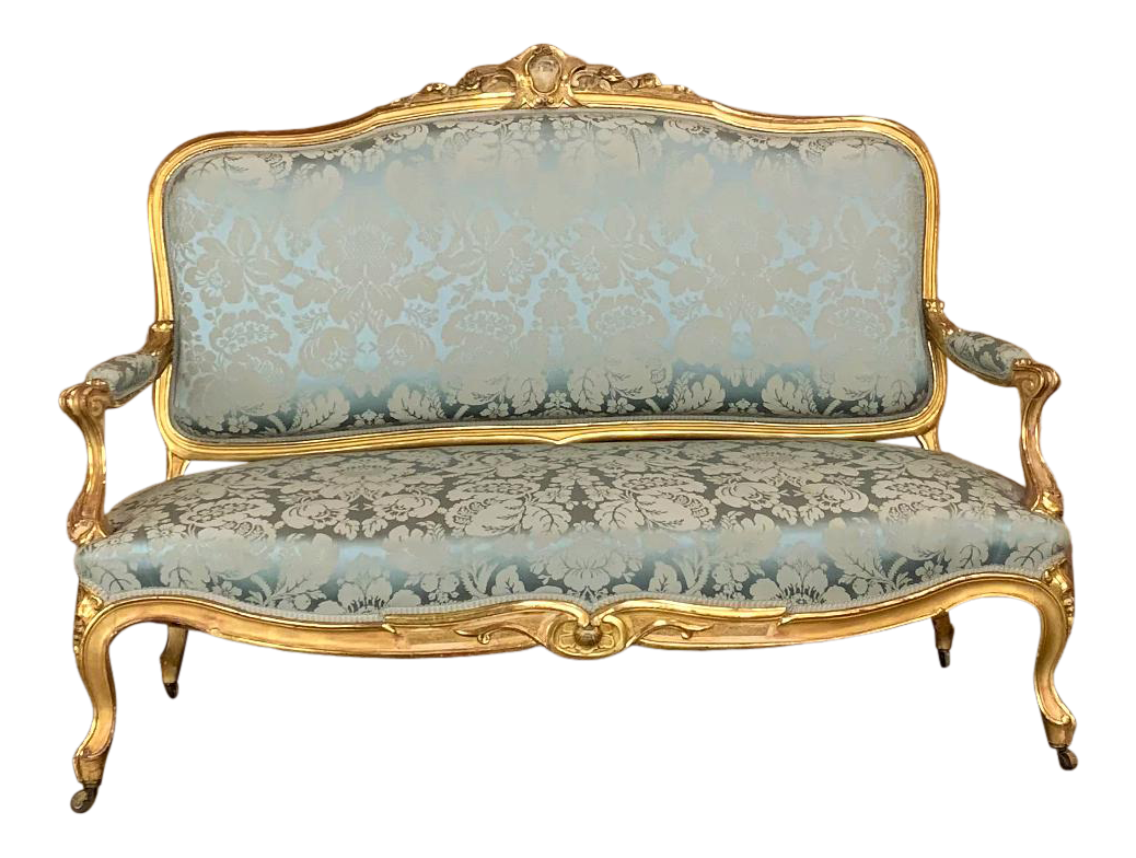 Italian 3 seater sofa, reproduction of Louis XV