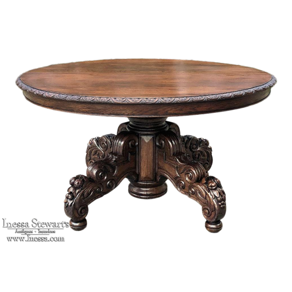 Mid-19th Century French Renaissance Oval Center Table