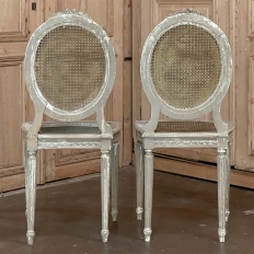 Pair of 18th Century Louis XVI gilded cane chairs – Chez Pluie