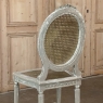Pair 19th Century French Louis XVI Caned Chairs with Distressed Painted Finish