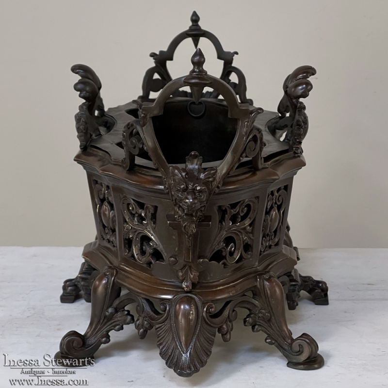 Grand 19th Century French Louis XIV Bronze Jardiniere