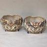 Pair Antique Hand-Painted Jardinieres from Rouen