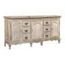 19th Century French Louis XIV Marble Top Whitewashed Buffet
