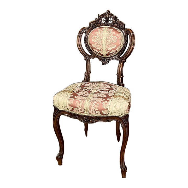 19th Century French Napoleon III Period Walnut Salon Chair