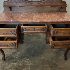 Antique Country French Marble Top Vanity