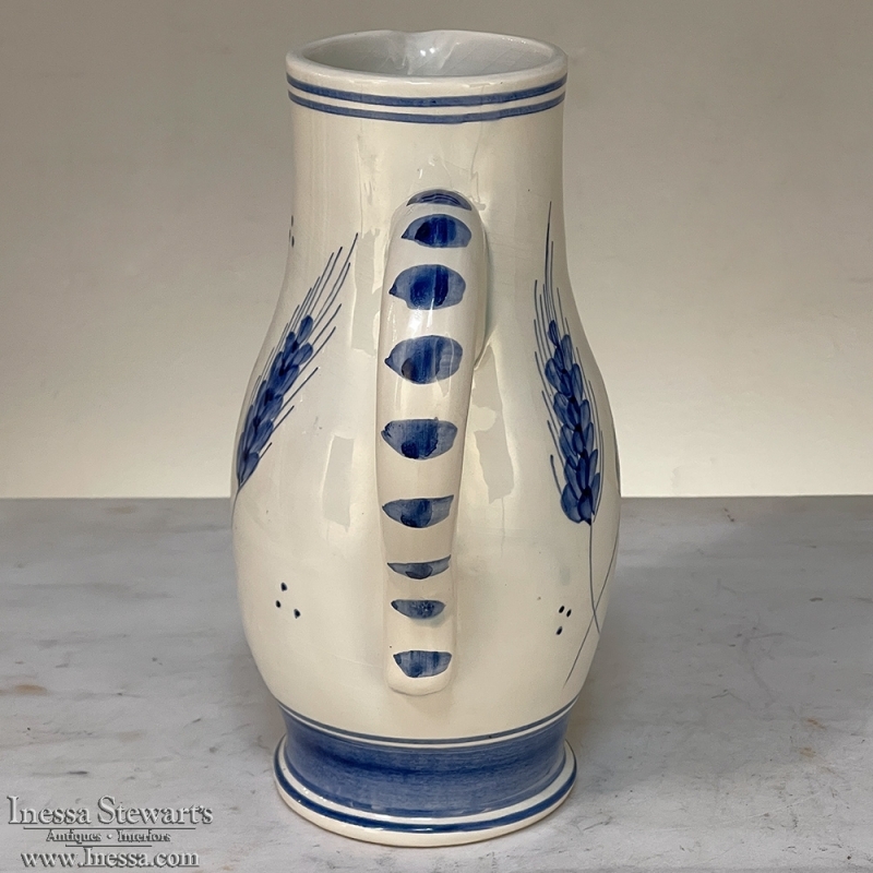 Antique Dutch Hand Painted Blue White Pitcher