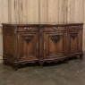 Grand French Louis XIV Serpentine Solid Walnut Buffet