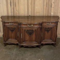 Grand French Louis XIV Serpentine Solid Walnut Buffet