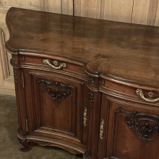 Grand French Louis XIV Serpentine Solid Walnut Buffet