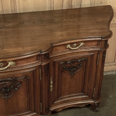 Grand French Louis XIV Serpentine Solid Walnut Buffet