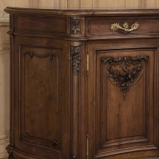 Grand French Louis XIV Serpentine Solid Walnut Buffet