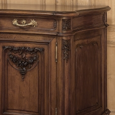 Grand French Louis XIV Serpentine Solid Walnut Buffet