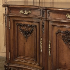 Grand French Louis XIV Serpentine Solid Walnut Buffet