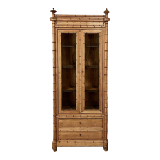 19th Century French Faux Bamboo Bookcase ~ Vitrine