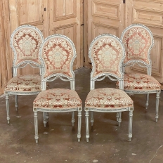 Set of two arm and four side Louis XVI chairs - Aubergine Culinary Antiques  & Oriental Rugs