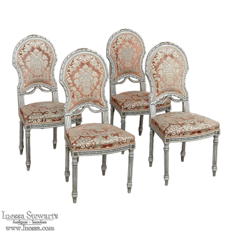French louis xv painted side chairs