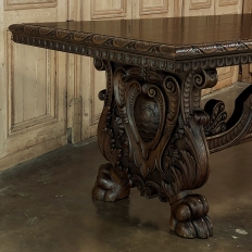 Grand Antique Italian Renaissance Walnut Banquet Table