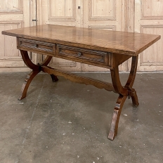 Antique Rustic Dutch Inlaid Writing Table