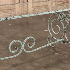 Belle Epoque Period French Painted Wrought Iron & Glass Coffee Table