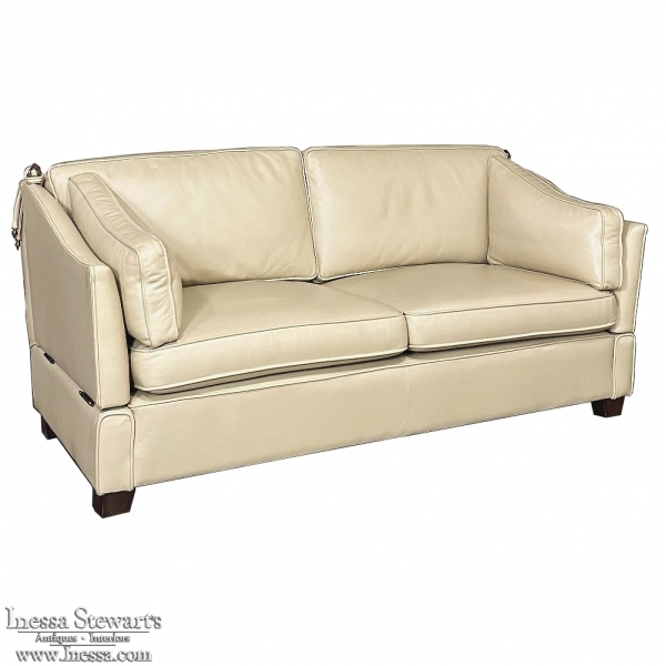Mid-Century Modern Knole Leather Sofa