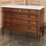 Antique French Louis XVI Mahogany Commode with Carrara Marble Top