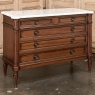 Antique French Louis XVI Mahogany Commode with Carrara Marble Top