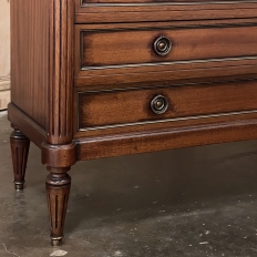 Antique French Louis XVI Mahogany Commode with Carrara Marble Top