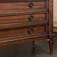 Antique French Louis XVI Mahogany Commode with Carrara Marble Top