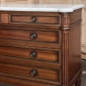 Antique French Louis XVI Mahogany Commode with Carrara Marble Top