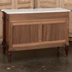 Antique French Louis XVI Mahogany Commode with Carrara Marble Top