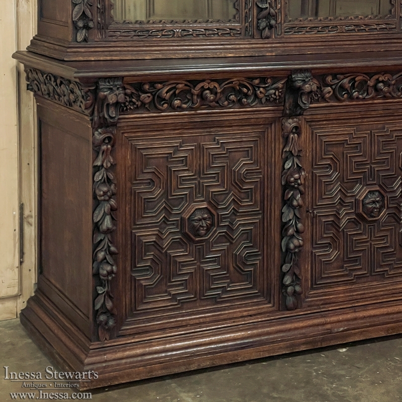 19th Century Grand Flemish Renaissance Bookcase ~ Display Cabinet