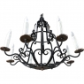 Antique Country French Hand Forged Wrought Iron Chandelier