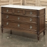 19th Century French Louis XVI Mahogany Commode with Carrara Marble Top