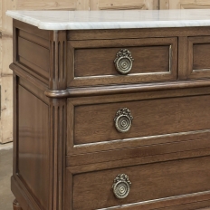 19th Century French Louis XVI Mahogany Commode with Carrara Marble Top