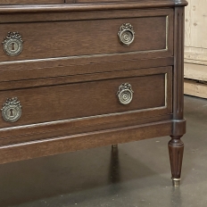 19th Century French Louis XVI Mahogany Commode with Carrara Marble Top