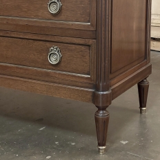 19th Century French Louis XVI Mahogany Commode with Carrara Marble Top