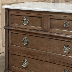 19th Century French Louis XVI Mahogany Commode with Carrara Marble Top