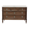 19th Century French Louis XVI Mahogany Commode with Carrara Marble Top